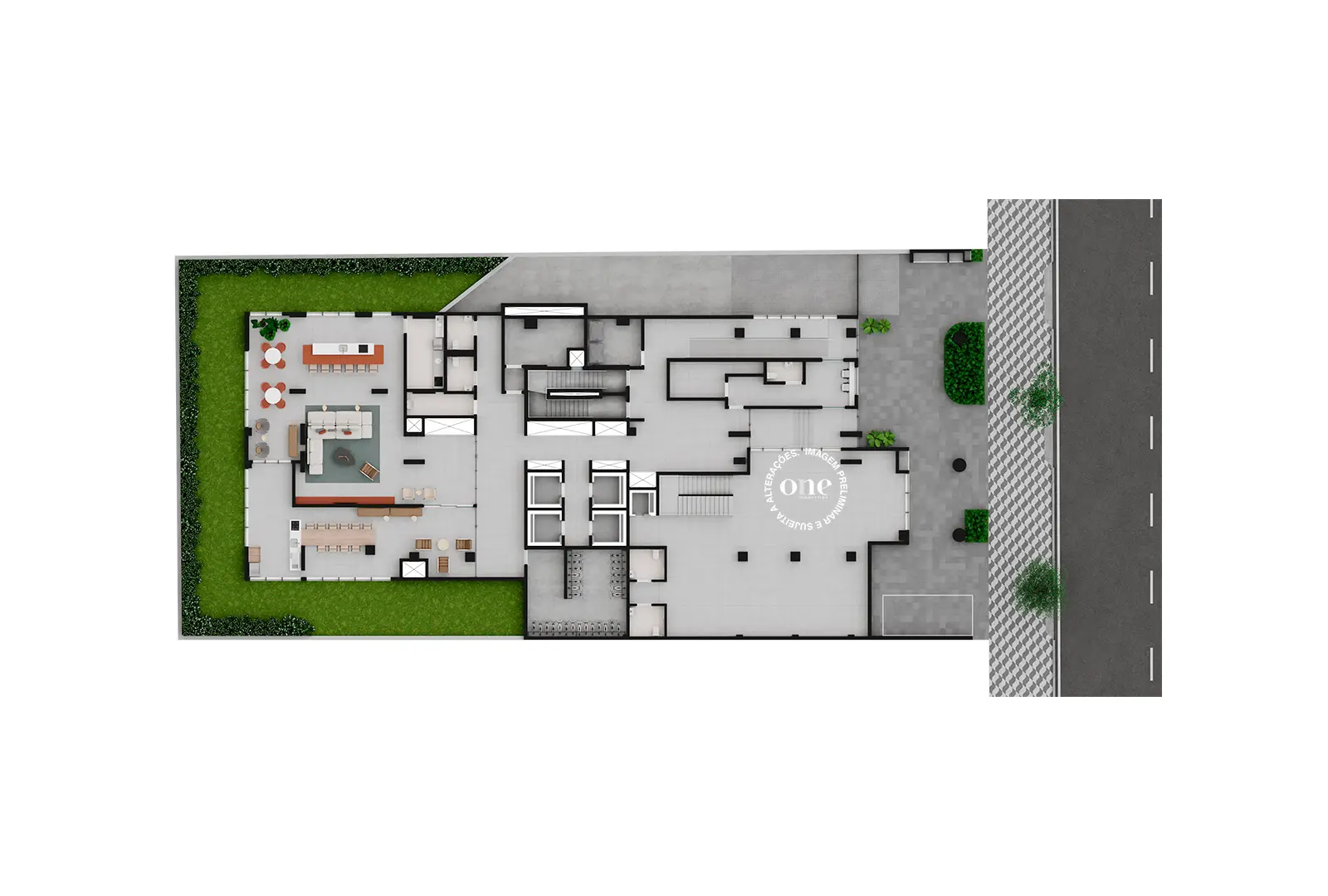 Implantação pavimento terréo Made Higienópolis